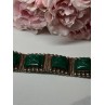 VINTAGE 925 STERLING SILVER GREEN JADE BRACELET LENGTH 7 in