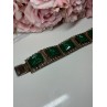 VINTAGE 925 STERLING SILVER GREEN JADE BRACELET LENGTH 7 in