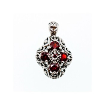 925 Sterling Silver Garnet Pendant