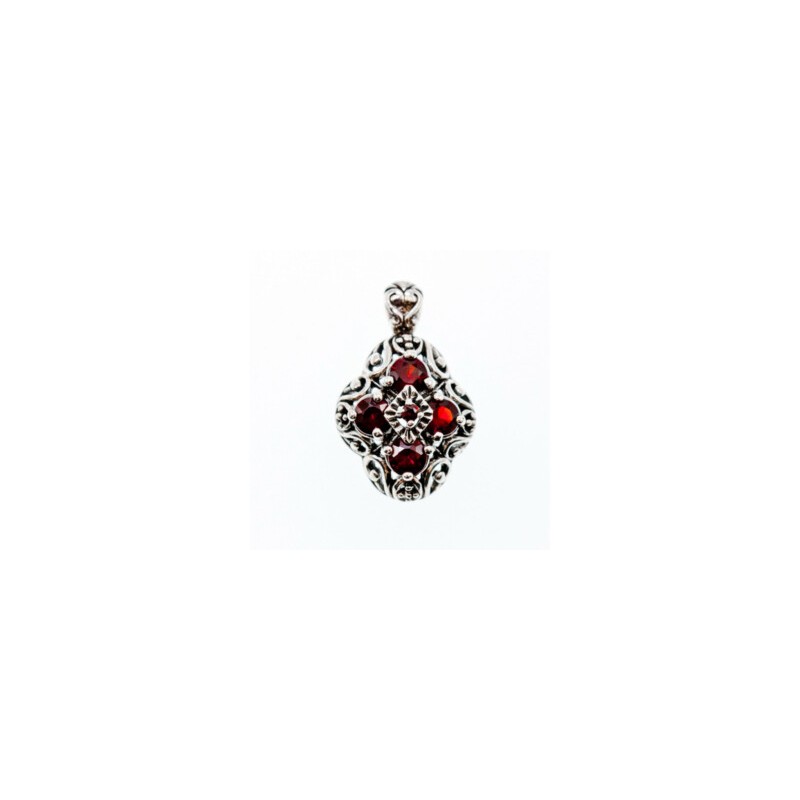 925 Sterling Silver Garnet Pendant