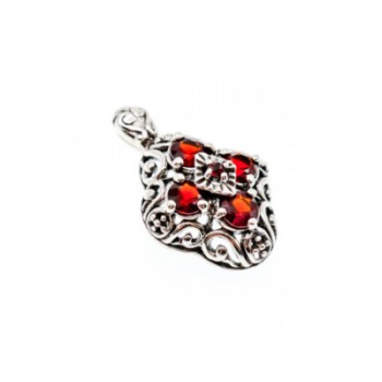 925 Sterling Silver Garnet Pendant