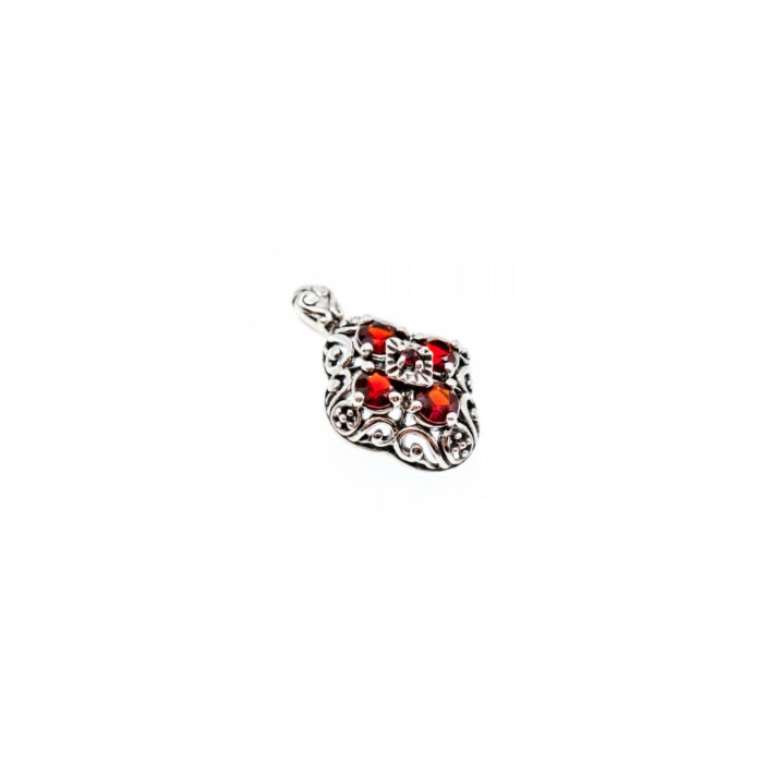 925 Sterling Silver Garnet Pendant