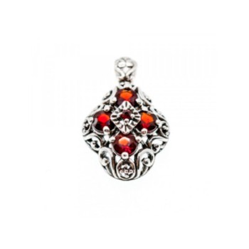 925 Sterling Silver Garnet Pendant