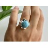 925 Sterling Silver Larimar Ring Size 6.75
