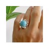 925 Sterling Silver Larimar Ring Size 6.75