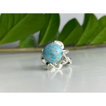 925 Sterling Silver Larimar Ring Size 6.75