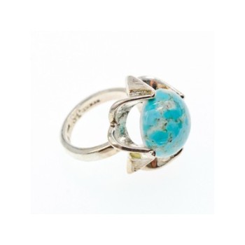 925 Sterling Silver Larimar Ring Size 6.75
