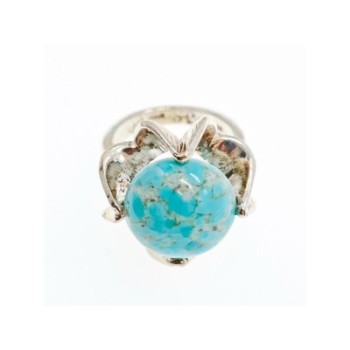925 Sterling Silver Larimar Ring Size 6.75