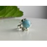 925 Sterling Silver Larimar Ring Size 6.75