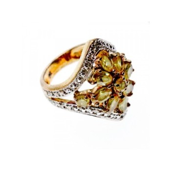 925 Sterling Silver Gold Plated Citrine Ring Size 5.5