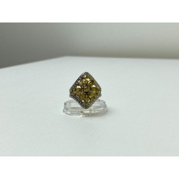 925 Sterling Silver Gold Plated Citrine Ring Size 5.5