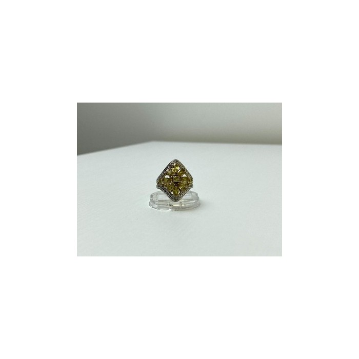 925 Sterling Silver Gold Plated Citrine Ring Size 5.5