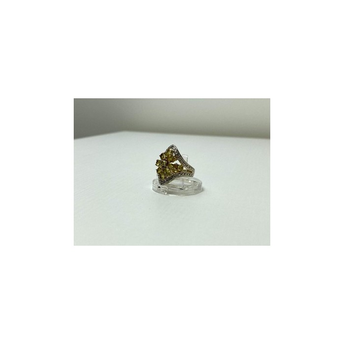 925 Sterling Silver Gold Plated Citrine Ring Size 5.5