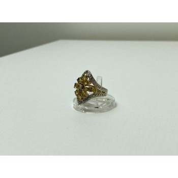 925 Sterling Silver Gold Plated Citrine Ring Size 5.5