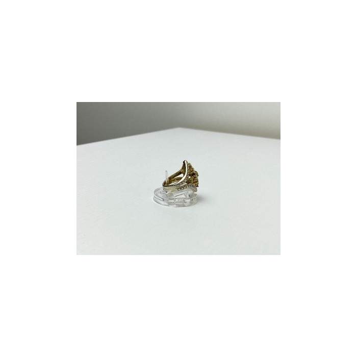 925 Sterling Silver Gold Plated Citrine Ring Size 5.5