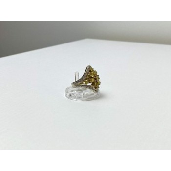 925 Sterling Silver Gold Plated Citrine Ring Size 5.5
