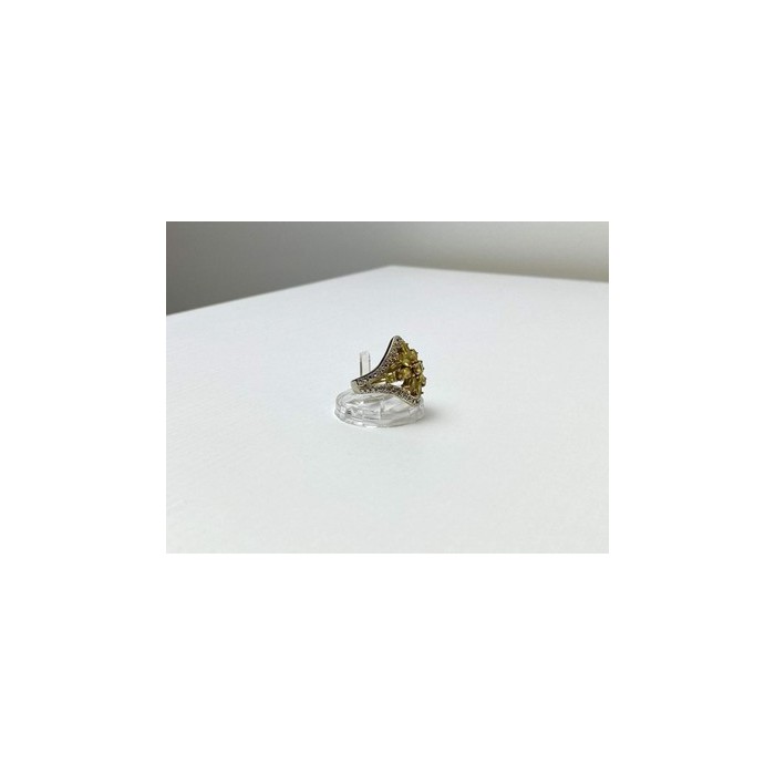 925 Sterling Silver Gold Plated Citrine Ring Size 5.5
