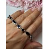 925 STERLING SILVER BLACK ENAMEL BRACELET LENGTH 7.5 in