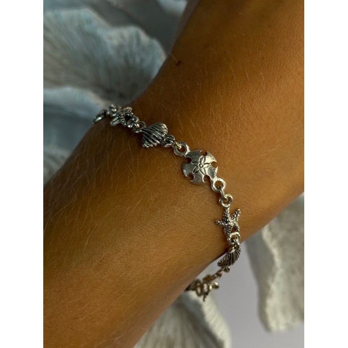 Summer Ocean Mood 925 Sterling Silver Bracelet Length 7.5