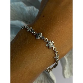 Summer Ocean Mood 925 Sterling Silver Bracelet Length 7.5