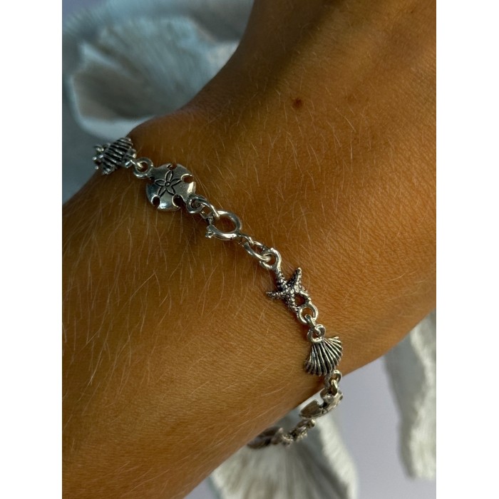 Summer Ocean Mood 925 Sterling Silver Bracelet Length 7.5