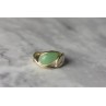 925 Sterling Silver Green Nephrite Ring Size 6.5