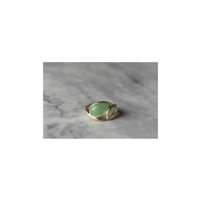 925 Sterling Silver Green Nephrite Ring Size 6.5