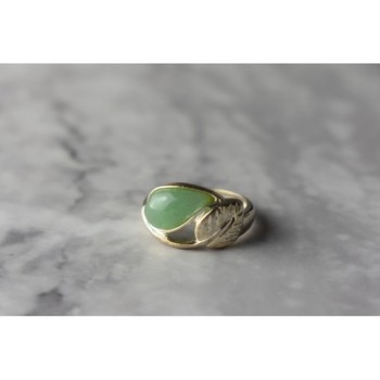 925 Sterling Silver Green Nephrite Ring Size 6.5