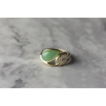 925 Sterling Silver Green Nephrite Ring Size 6.5