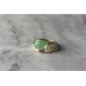 925 Sterling Silver Green Nephrite Ring Size 6.5