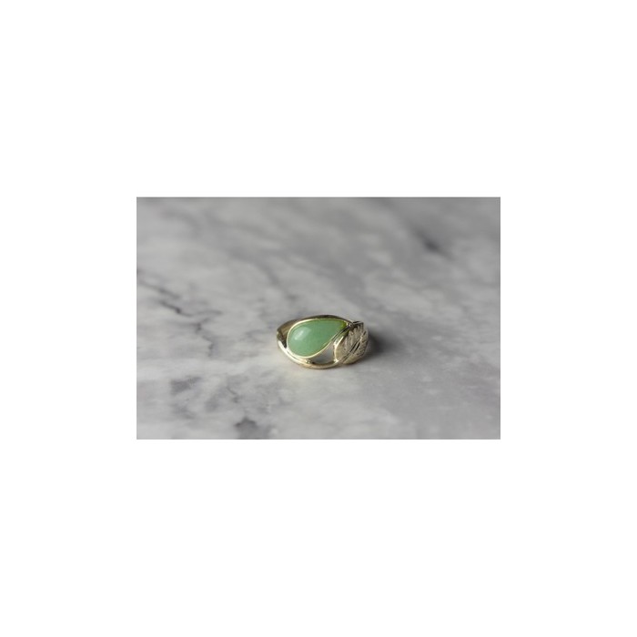 925 Sterling Silver Green Nephrite Ring Size 6.5