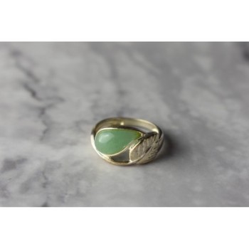 925 Sterling Silver Green Nephrite Ring Size 6.5
