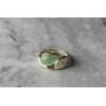 925 Sterling Silver Green Nephrite Ring Size 6.5
