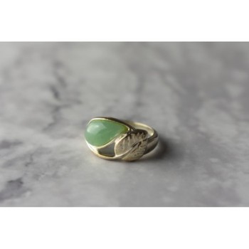 925 Sterling Silver Green Nephrite Ring Size 6.5
