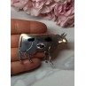 925 Sterling Silver Cow Brooch Length 2.5 In