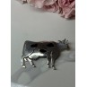 925 Sterling Silver Cow Brooch Length 2.5 In