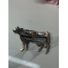 925 Sterling Silver Cow Brooch Length 2.5 In