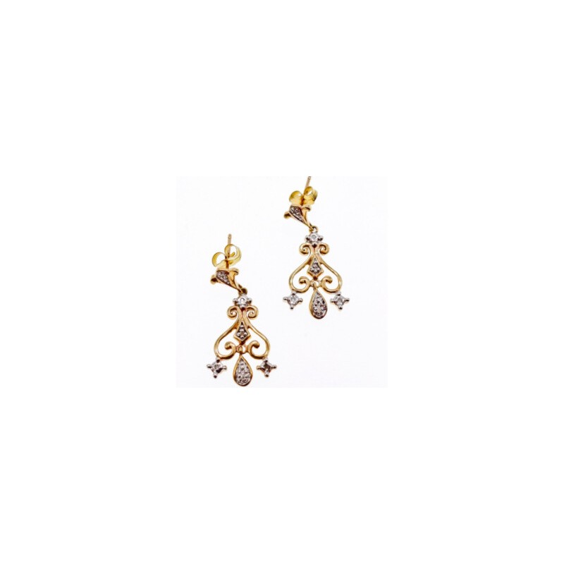 10K  YELLOW GOLD DIAMONDS EARRINGS