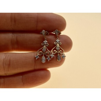 10K  YELLOW GOLD DIAMONDS EARRINGS