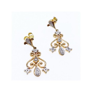 10K  YELLOW GOLD DIAMONDS EARRINGS