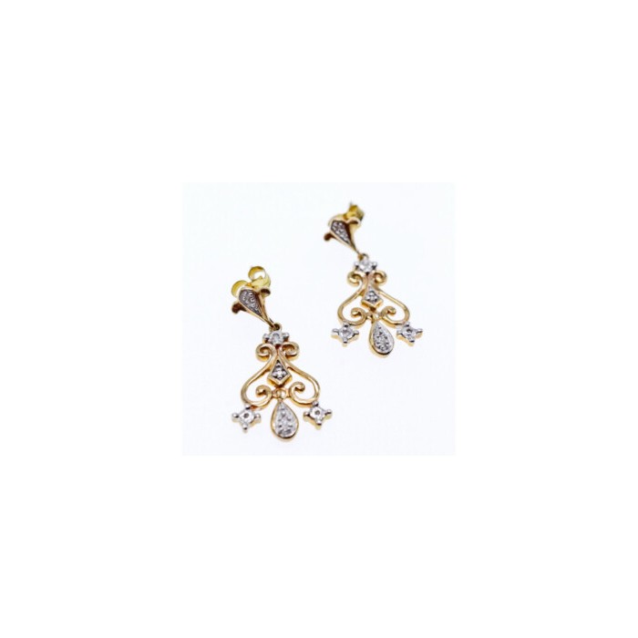 10K  YELLOW GOLD DIAMONDS EARRINGS