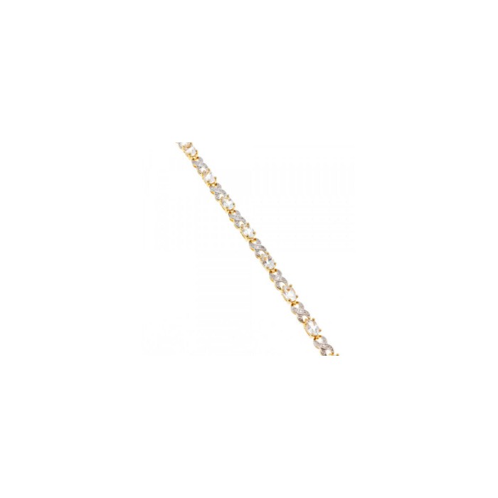 925 Sterling Silver Gold Plated Aquamarine Bracelet