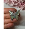 925 Sterling Silver Abalone Brooch Butterfly Length 1.5 In