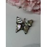 925 Sterling Silver Abalone Brooch Butterfly Length 1.5 In