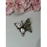 925 Sterling Silver Abalone Brooch Butterfly Length 1.5 In