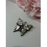 925 Sterling Silver Abalone Brooch Butterfly Length 1.5 In