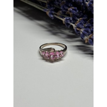 925 Sterling Silver Pink Spinel Ring Size 7