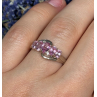 925 Sterling Silver Pink Spinel Ring Size 7