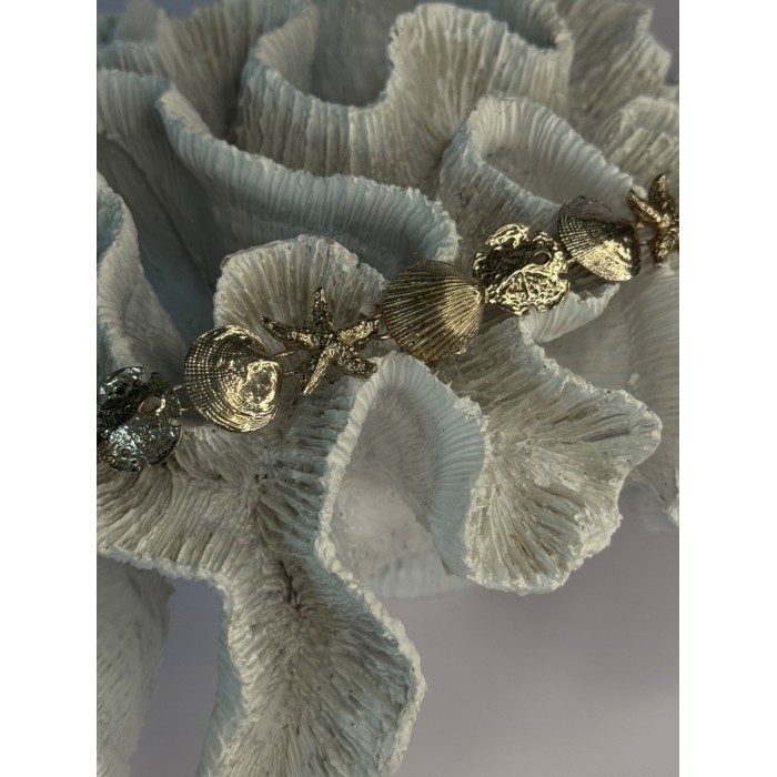 Summer Ocean Shell Star 925 Sterling Silver Bracelet Length 7