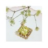 925 Sterling Silver Gold Plated Peridot & CZ Pendant